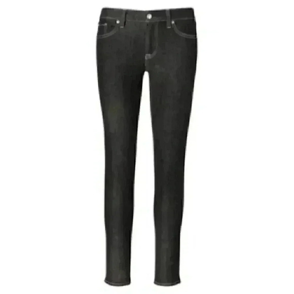 Ralph Lauren Premier Skinny Jeans Ankle Cropped Black Contrast Stitch Size 2 - Picture 3 of 15